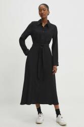 ANSWEAR rochie culoarea negru, midi, evazati BBYH-SUD061_99X