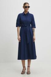ANSWEAR rochie din bumbac culoarea albastru marin, maxi, evazati BBYH-SUD0AB_59X