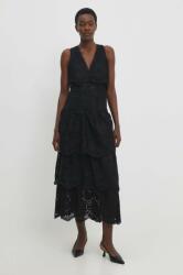 ANSWEAR rochie culoarea negru, maxi, evazati BBYH-SSD02U_99X