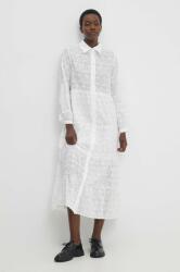 ANSWEAR rochie din bumbac culoarea alb, maxi, evazati BBYH-SUD08O_00X