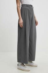 Answear Lab pantaloni femei, culoarea gri, lat, high waist BBYH-SPD03C_90X