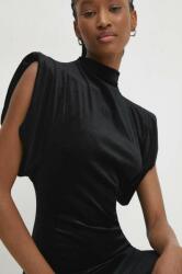 ANSWEAR rochie de catifea culoarea negru, mini, drept BBYH-SUD04T_99X