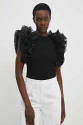 ANSWEAR bluza femei, culoarea negru, cu imprimeu BBYH-BDD05U_99X