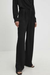 Answear Lab pantaloni femei, culoarea negru, lat, high waist BBYH-SPD037_99X