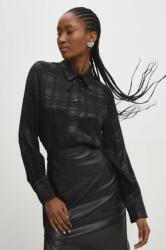 ANSWEAR camasa femei, culoarea negru, cu guler clasic, regular BBYH-KDD01Z_99X
