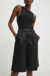 Answear Lab pantaloni scurti femei, culoarea negru, neted, high waist BBYH-SZD011_99X
