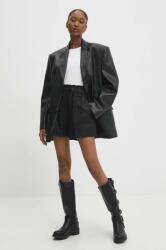 Answear Lab pantaloni scurti femei, culoarea negru, neted, high waist BBYH-SZD009_99X