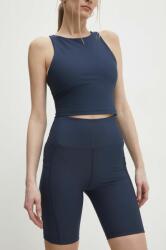 Answear Lab pantaloni scurti femei, culoarea albastru marin, neted, high waist BBYH-SZD00J_59X