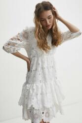 ANSWEAR rochie culoarea alb, mini, evazati BBYH-SUD06S_00X