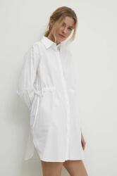 ANSWEAR rochie din bumbac culoarea alb, mini, evazati BBYH-SUD0B9_00X