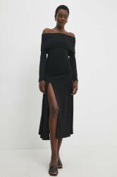 ANSWEAR rochie culoarea negru, midi, evazati BBYH-SUD0A3_99X