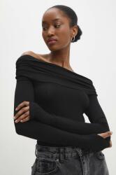 ANSWEAR bluza femei, culoarea negru, neted BBYH-BDD025_99X