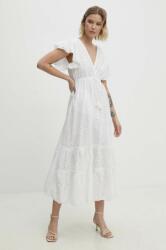 ANSWEAR rochie din bumbac culoarea alb, maxi, evazati BBYH-SUD0BF_00X