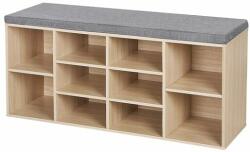 ARTOOL Banca depozitare incaltaminte, pantofar pentru hol, Artool, pal, 10 rafturi, stejar si gri, 104x30x48 cm GartenVIP DiyLine (2383_1) Pantofar