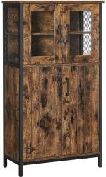 VASAGLE Tárolószekrény, fürdőszobai szekrény 60 x 108 x 30 cm, rusztikus barna és fekete