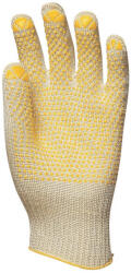 Coverguard Kötött Vékony Fehér Abralon/nylon Kesztyű, Sárga Pöttyös_9 (4455)