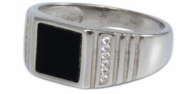 Ékszershop Fekete-fehér köves ezüst pecsétgyűrű (2149275)