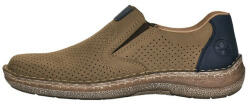 RIEKER Pantofi barbati, Rieker, 03076-64-Bej, casual, piele naturala, perforati, cu talpa joasa, bej (Marime: 44)