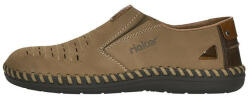 RIEKER Pantofi barbati, Rieker, B2457-64-Bej, casual, piele naturala, perforati, cu talpa joasa, bej (Marime: 40)