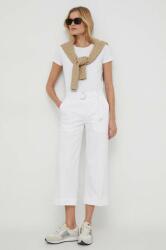 Lauren Ralph Lauren nadrág női, fehér, magas derekú széles - fehér 40