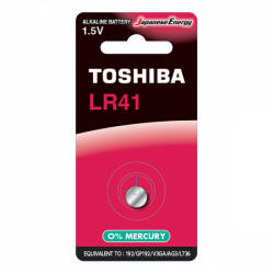 Toshiba LR41 1, 5 V speciális alkáli akkumulátor buborékfólia 1 db (TOSBAT0525)