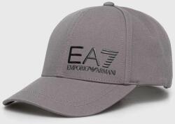 EA7 Emporio Armani pamut baseball sapka szürke, nyomott mintás - szürke XS - answear - 22 990 Ft