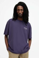 AllSaints pamut póló UNDERGROUND SS CREW lila, férfi, nyomott mintás - lila S