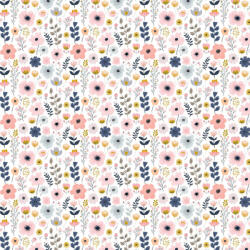 Takoy Viszkóz vászon 150cm mini virágok pasztell rózsaszín