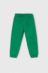 Benetton gyerek pamut melegítőnadrág zöld, nyomott mintás - zöld 98