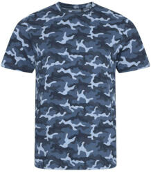 Just Ts JT034 terepmintás unisex rövid ujjú póló Just Ts, Blue Camo-M (jt034bluc-m)