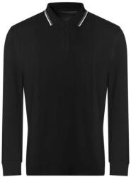 Just Polos JP103 hosszú ujjú galléros pamut póló Just Polos, Deep Black/White-S (jp103dbl-wh-s)
