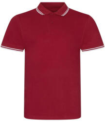 Just Polos JP003 rövid ujjú sztreccs galléros férfi póló Just Polos, Red/White-2XL (jp003re-wh-2xl)