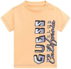 GUESS Бледо оранжева тениска за мини момче с двуцветен надпис Guess Surf Club