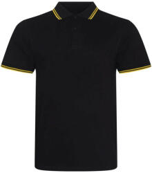 Just Polos JP003 rövid ujjú sztreccs galléros férfi póló Just Polos, Black/Yellow-S (jp003bl-ye-s)
