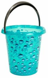 4-Home Găleată de plastic cu decor Drops albastru, 12 l