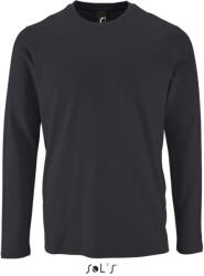 SOL'S Férfi IMPERIAL hosszú ujjú környakas pamut póló, SOL'S SO02074, Mouse Grey-L (so02074mg-l)