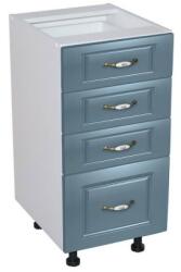 Spectral Mobila Corp inferior 40 cu 4 sertare Zebra MDF Albastru drept