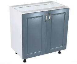 Spectral Mobila Masca pentru chiuveta cu 2 usi Zebra, Alba/MDF Albastru, fara blat, 80 x 82 x 50 cm