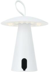 4home Lampă de masă portabilă cu LED Boise de exterior, alb, cu USB, 15 x 17 cm, plastic