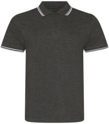 Just Polos JP003 rövid ujjú sztreccs galléros férfi póló Just Polos, Charcoal/White-2XL (jp003ch-wh-2xl)