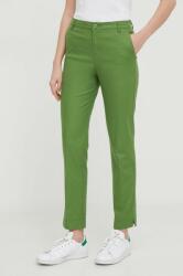 United Colors of Benetton nadrág női, zöld, magas derekú testhezálló - zöld 40
