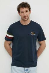 Aeronautica Militare pamut póló sötétkék, férfi, nyomott mintás, TS2230J592 - sötétkék L