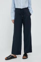 Lauren Ralph Lauren lennadrág sötétkék, közepes derékmagasságú széles - sötétkék 34