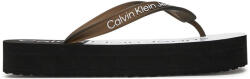 Calvin Klein Șlapi Beach Flatform Monologo YW0YW01617 0GM black/bright white (YW0YW01617 0GM black/bright white)