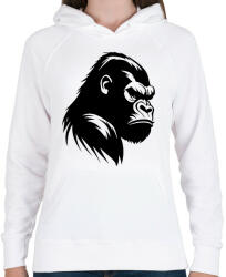 printfashion Dühös gorilla - Női kapucnis pulóver - Fehér (15847275)