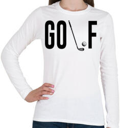 printfashion Golf - ütővel - Női hosszú ujjú póló - Fehér (15844919)