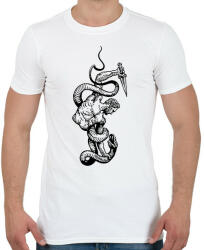 printfashion Harc a kígyóval - Férfi póló - Fehér (15887883)