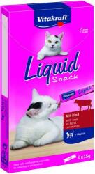 Vitakraft Cat Liquid Snack - jutalomfalat szósz (marha, inulin) macskák részére (6x15g) - aboutpet - 1 680 Ft