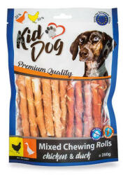 KIDDOG Mixed Chewing Rolls - jutalomfalat (csirke, kacsa, bivalybőr) kutyák részére (250g)