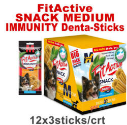 FitActive SNACK Denta-Sticks Hypoallergenic Immunity "M" - jutalomfalat (vörösáfonya, kurkuma) kutyák részére (12dbx150g/#)